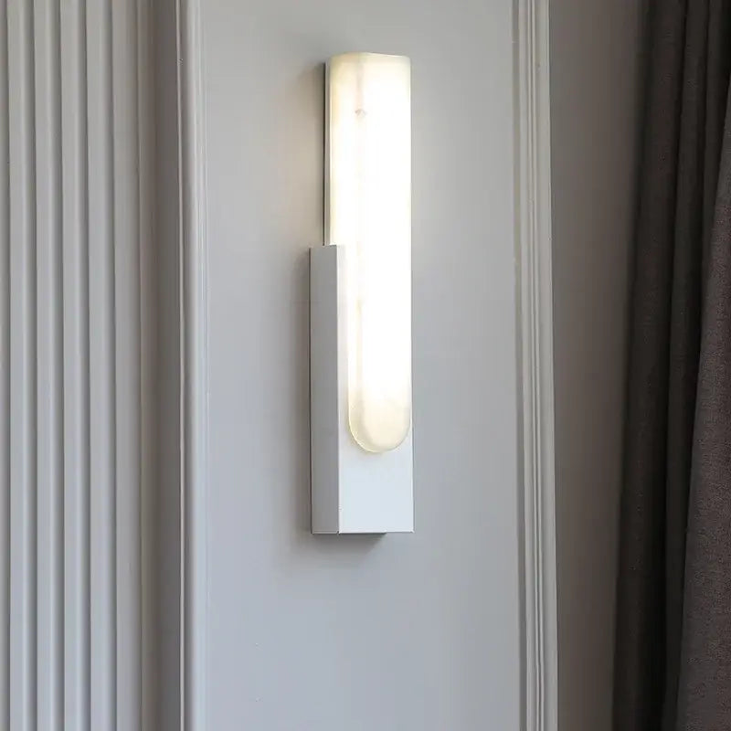 Modern gold and white led marble wall lamp bedroom sconce