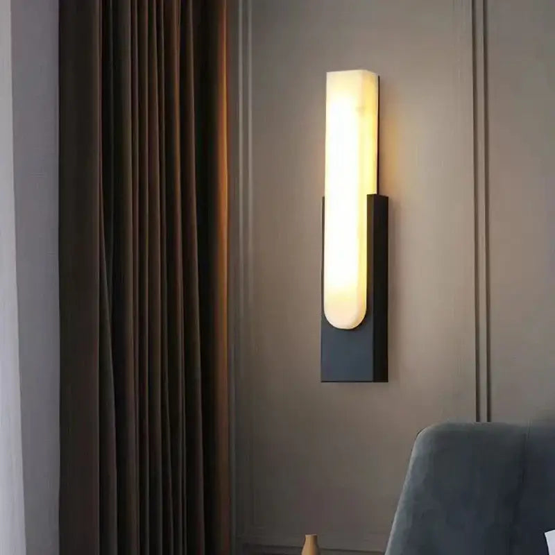 Modern gold and white led marble wall lamp bedroom sconce