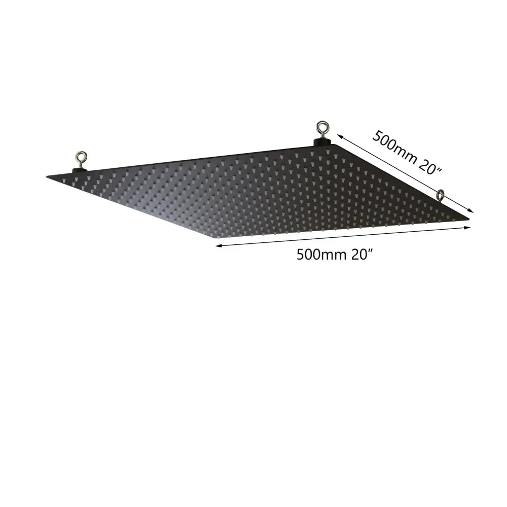 Modern ultra-thin black square rain shower head for bathroom
