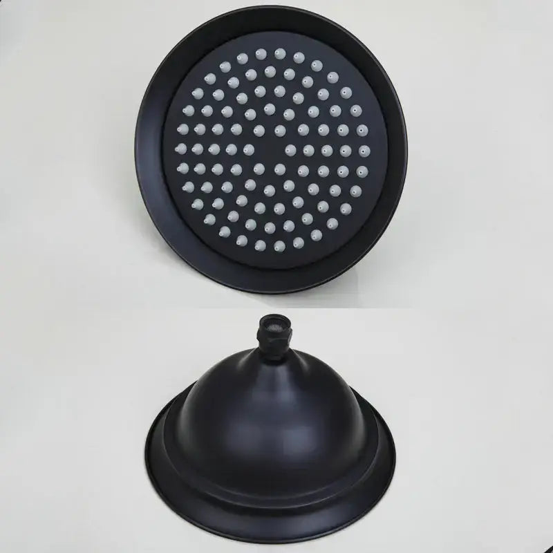 Vintage matte black shower faucet set bathroom rainfall head