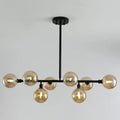 Black nordic globe amber glass chandelier dining room pendant light