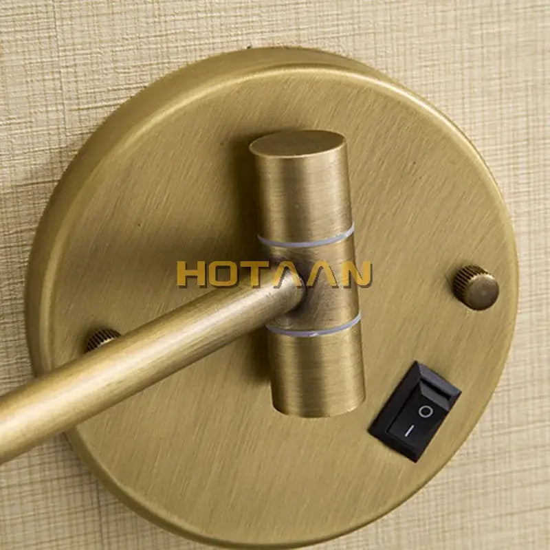 Brass round led light makeup mirror bedroom wall mounted 3x magnification
