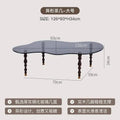 Organic peanut dark glass and solid wood coffee table living room