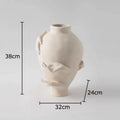 Abstract art ceramic vase sculpted cream hands bedroom decor