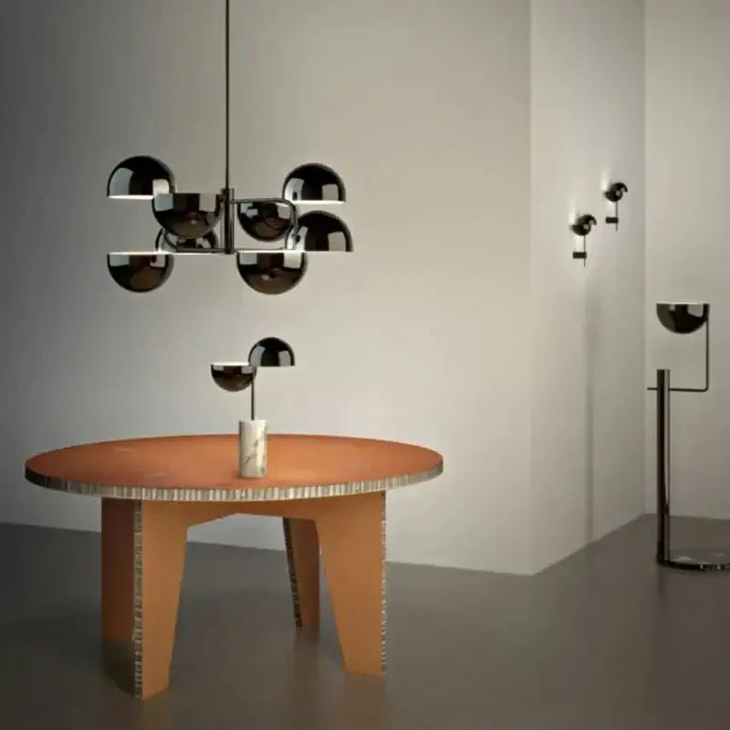 Modern black spherical art chandelier pendant for living room