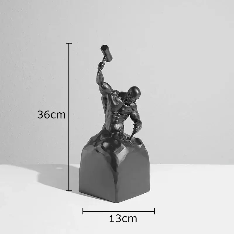 Abstract sculpting oneself character statue black & white living room decor