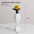 Abstract art female body figurines black & white living room decor