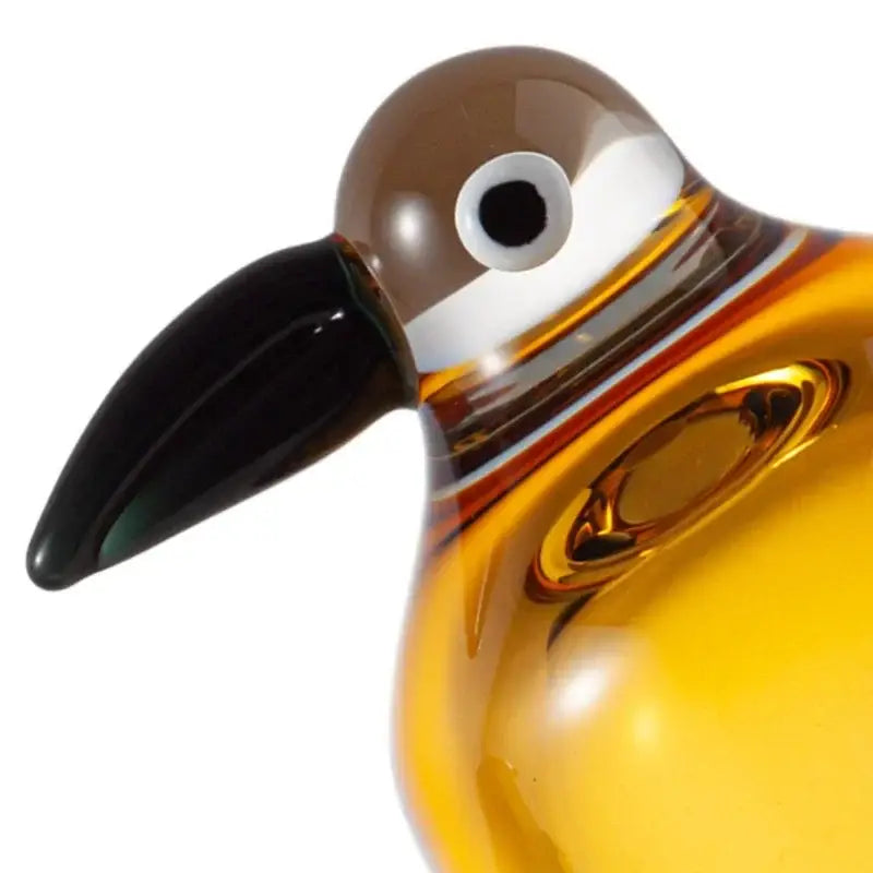 Abstract amber & black glass bird sculpture living room decor