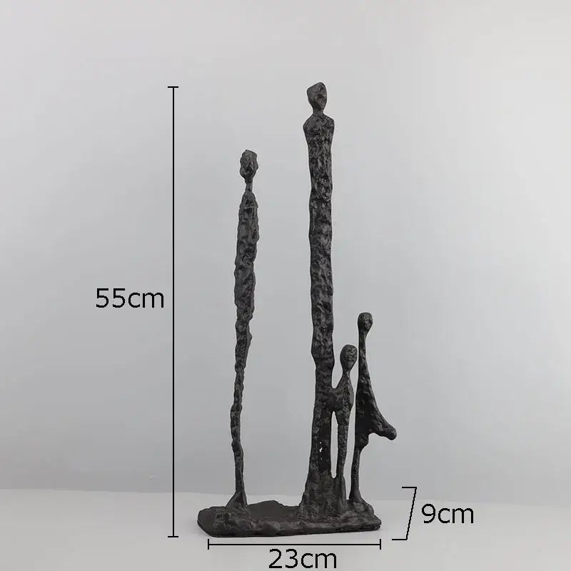 Modern abstract black iron figure sculpture living room dancer decor