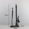 Modern abstract black iron figure sculpture living room dancer decor
