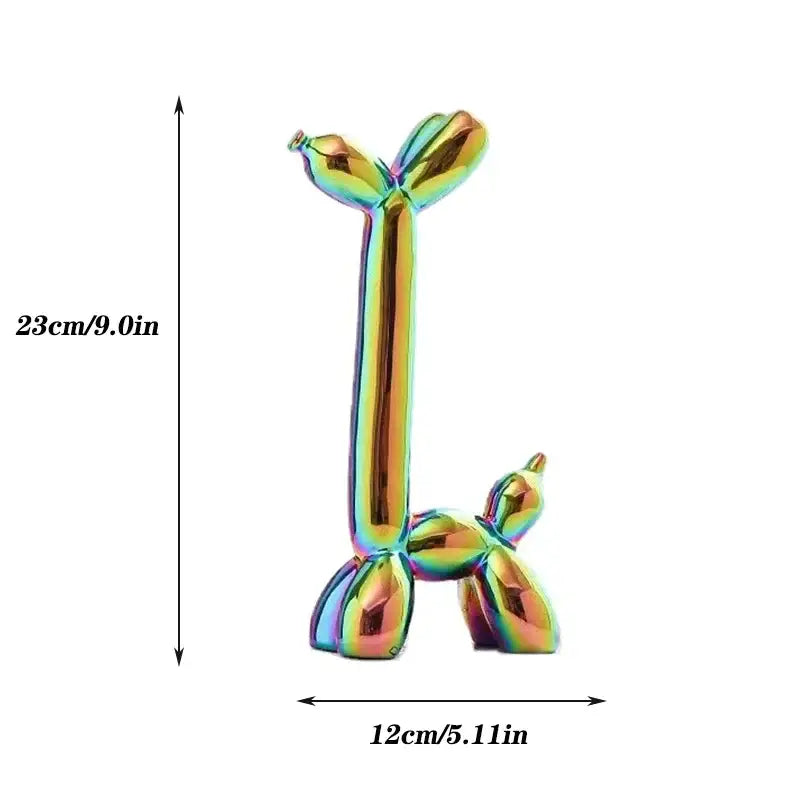 Modern metallic ceramic balloon dog living room sculpture