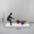 Abstract character metal sculpture white resin figurine living room