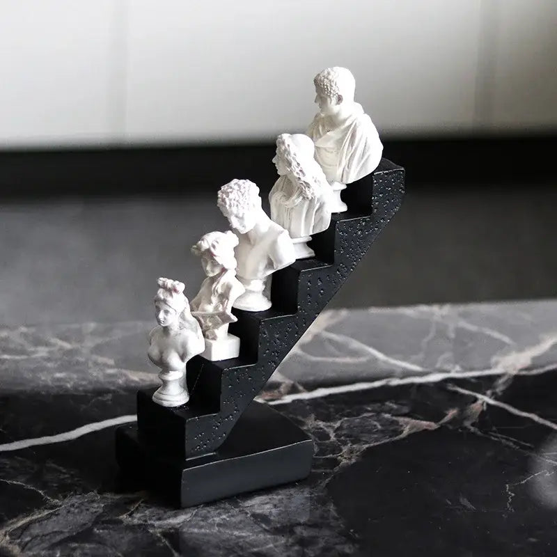 Abstract david statue sculpture white marble living room home decor