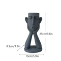 Abstract gray ceramic face flowerpot ornament living room planter