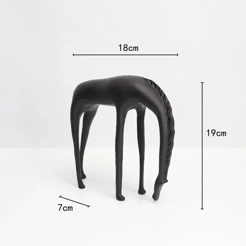 Decorbites abstract horse iron sculpture set living room metal decor