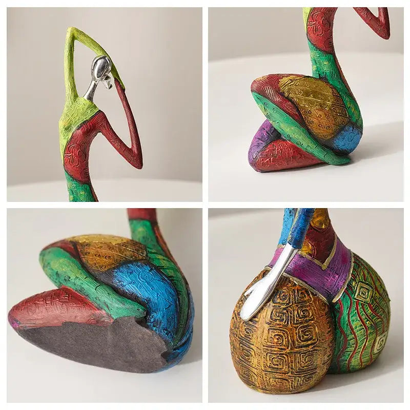 Decorbites abstract woman sculpture vibrant patterned living room decor