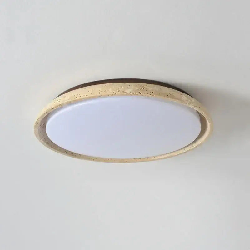 Modern travertine led ceiling light – living room natural stone lamp