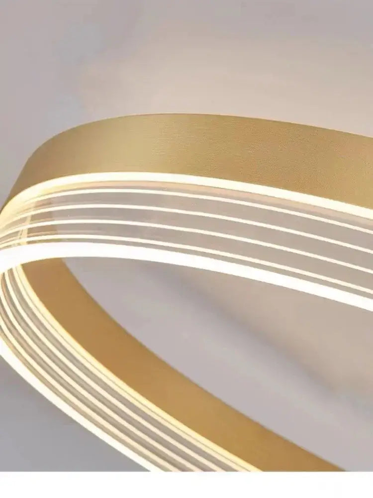 Modern gold circular led acrylic ceiling chandelier for living room