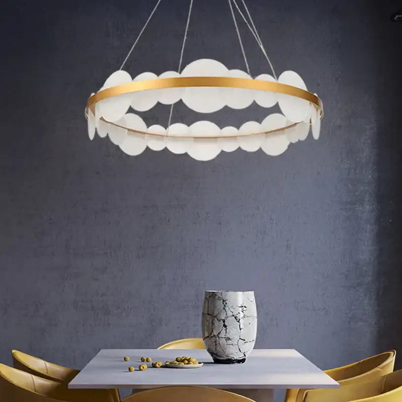 Modern gold acrylic ceiling chandelier for dining room cloud light