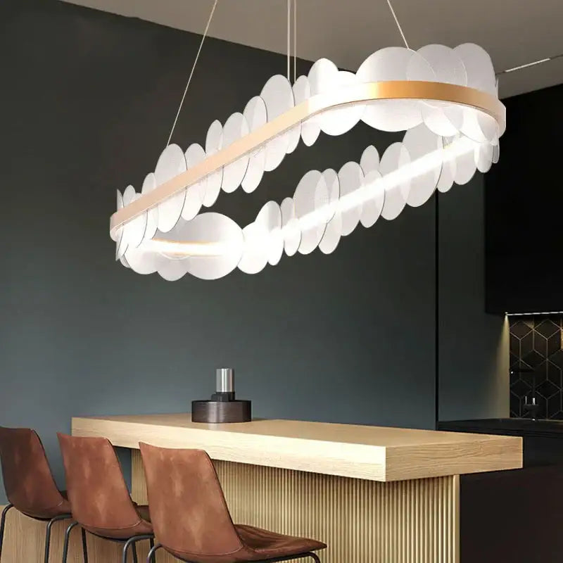 Modern gold acrylic ceiling chandelier for dining room cloud light