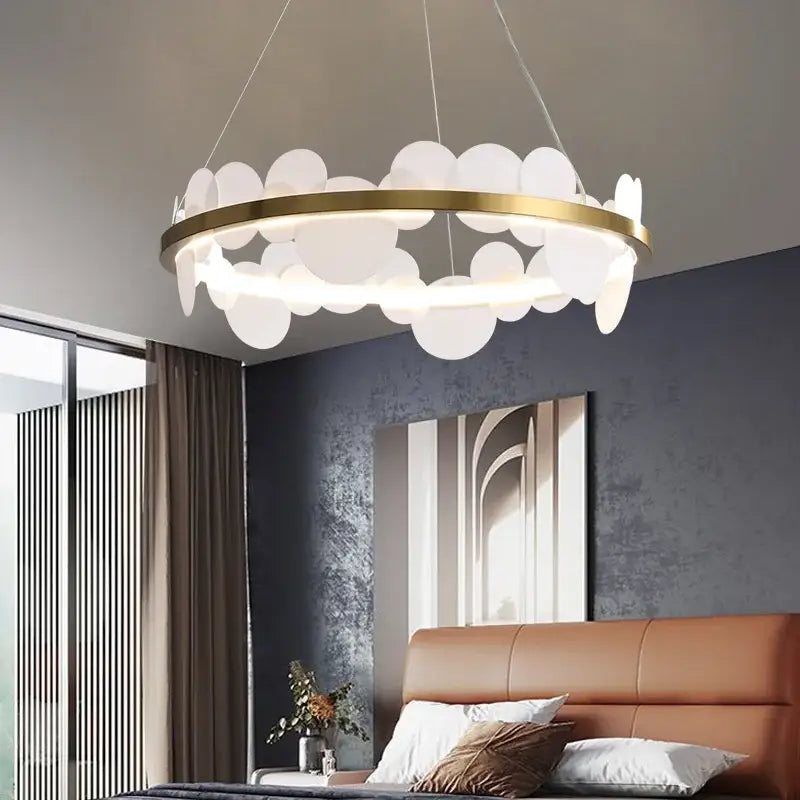 Modern gold acrylic ceiling chandelier for dining room cloud light