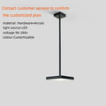 Modern geometric black acrylic crystal hanging chandelier living room