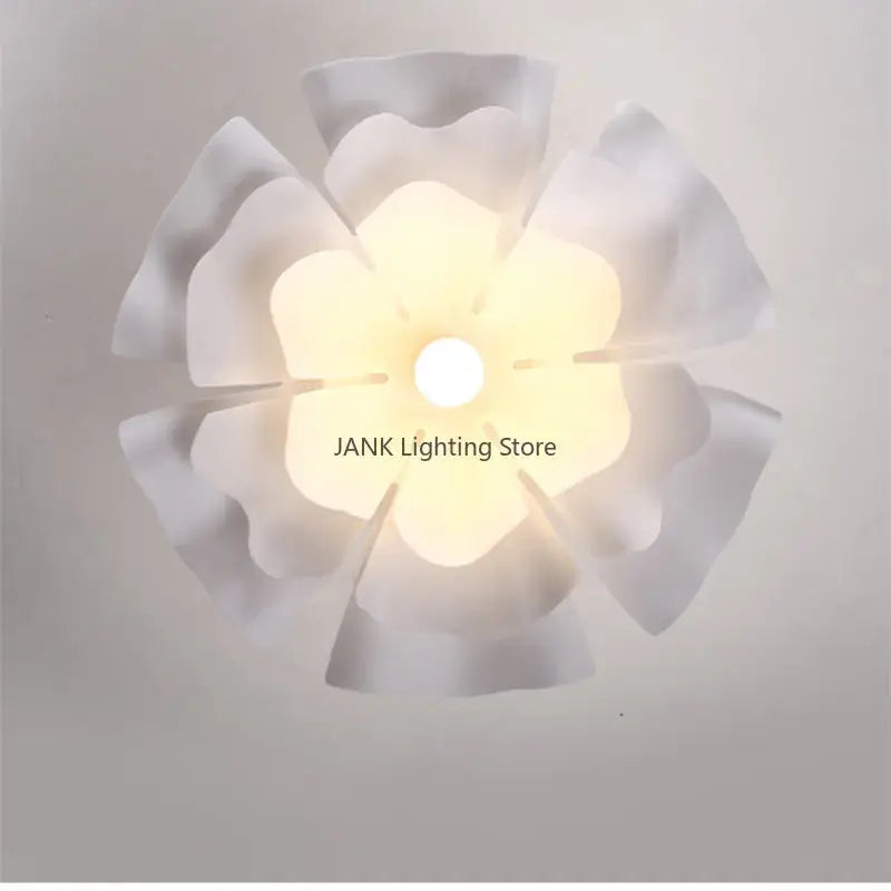 Elegant white lotus acrylic flower pendant light for dining room