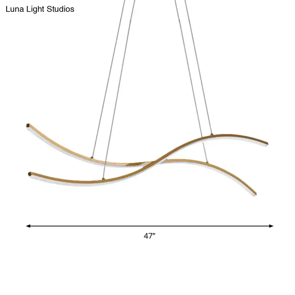 Modern gold linear island pendant – kitchen led chandelier light