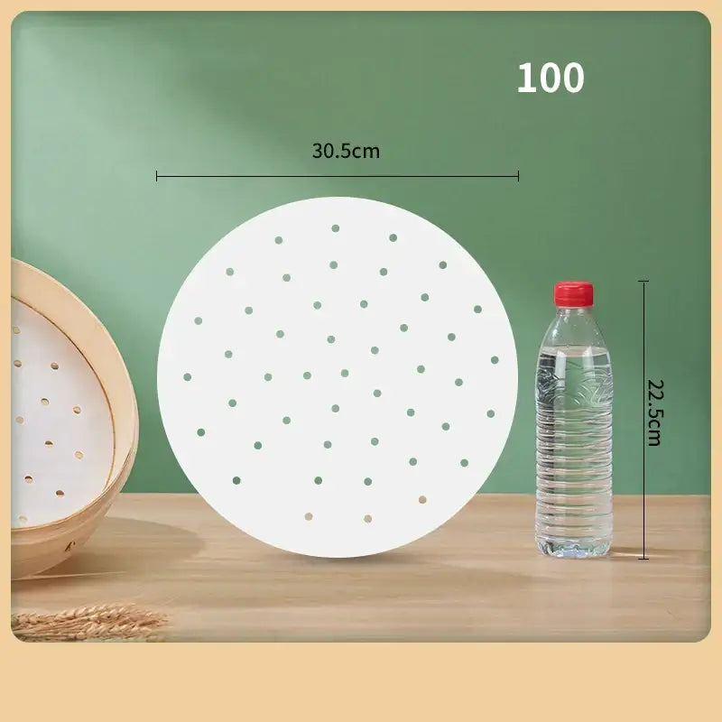White perforated bamboo air fryer steamer liners kitchen baking papers
