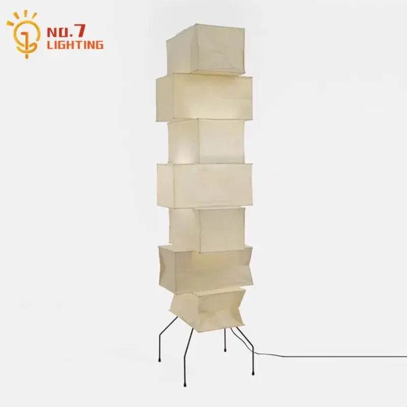 Noguchi floor lamp sculptural cream paper light for living room