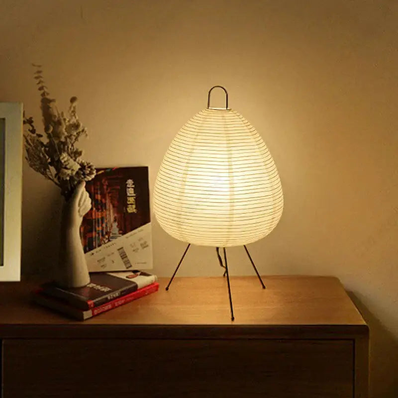 Japanese minimalist rice paper noguchi table lamp for bedroom decor