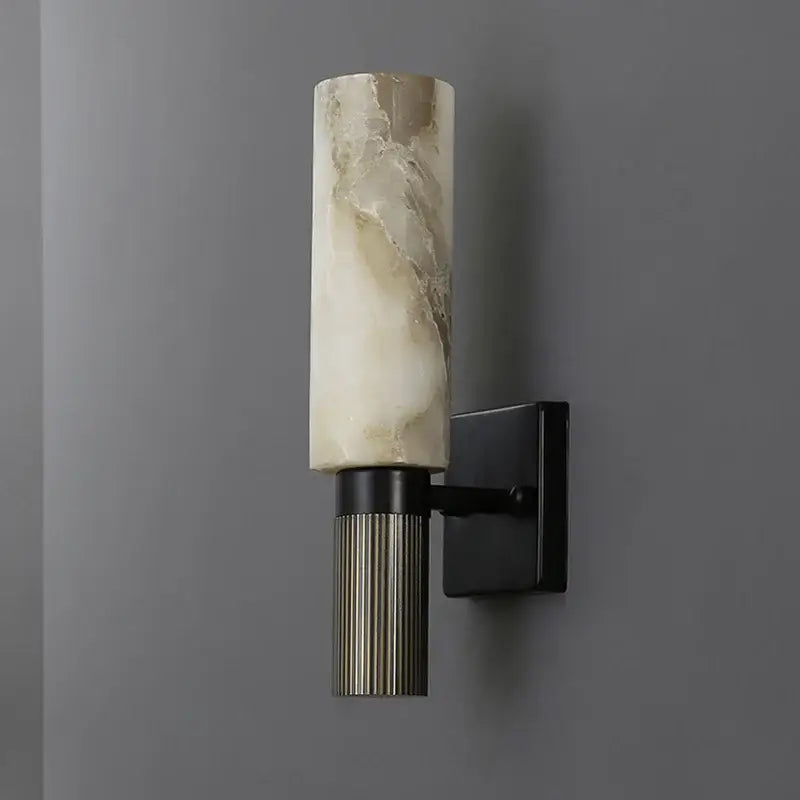 Elegant onyx and copper wall lamp for bedroom luxury marble sconce