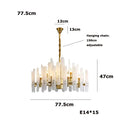 Elegant alabaster gold chrome chandelier living room pendant light