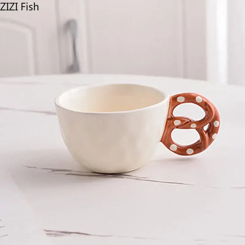 Polka dot biscuit mug ceramic cup and saucer set kitchen decor