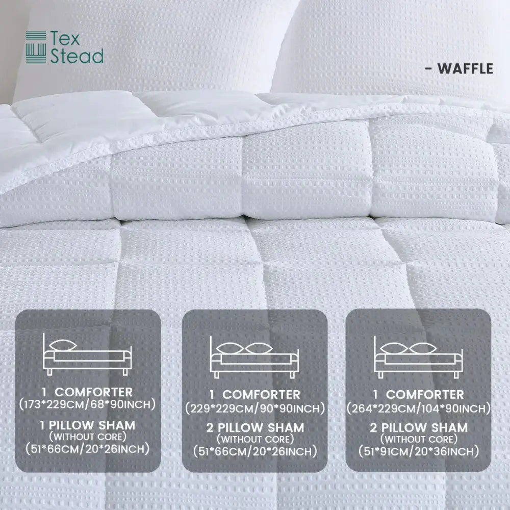 Waffle textured dark gray season bed comforter bedroom set