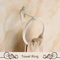 Ornate white & gold bath hardware set bathroom scrollwork rack