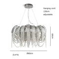 Modern aluminum chain pendant lights dining room glass chandelier