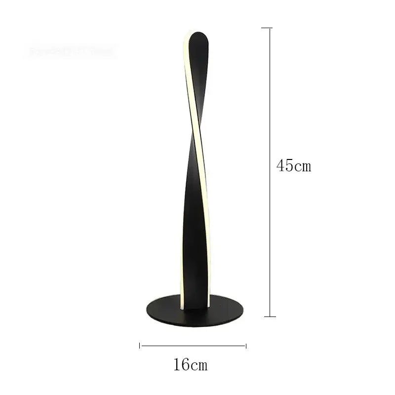 Modern golden twisted aluminum floor lamp living room led dimmable light