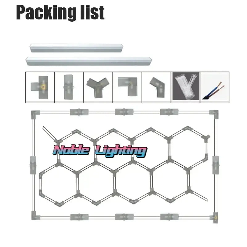 Modern white aluminum housing hexagon led light bar garage light