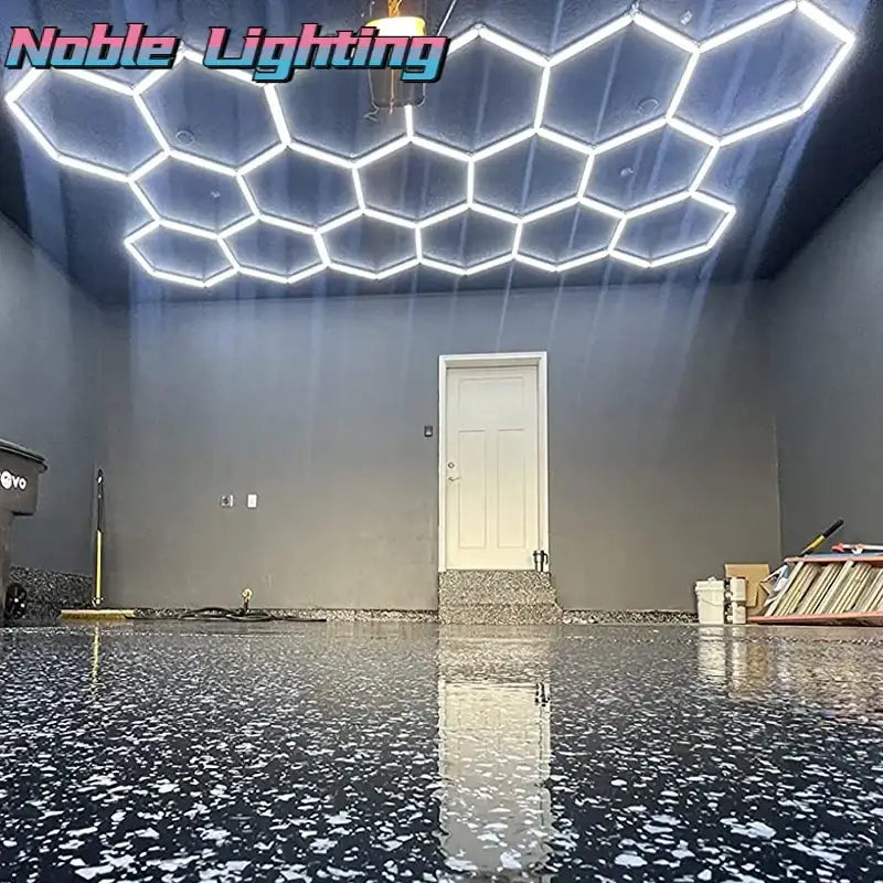 Modern white aluminum housing hexagon led light bar garage light