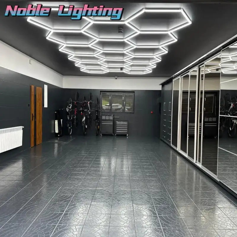 Modern white aluminum housing hexagon led light bar garage light
