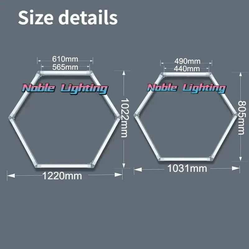 Modern white aluminum housing hexagon led light bar garage light