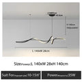 Modern black & silver aluminum led chandelier dining room light