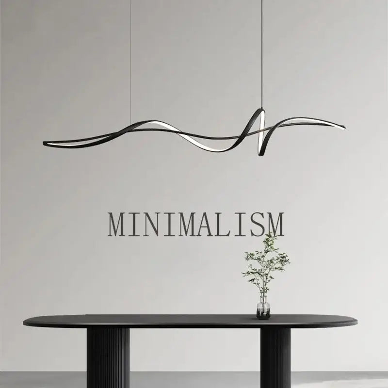 Modern black & silver aluminum led chandelier dining room light