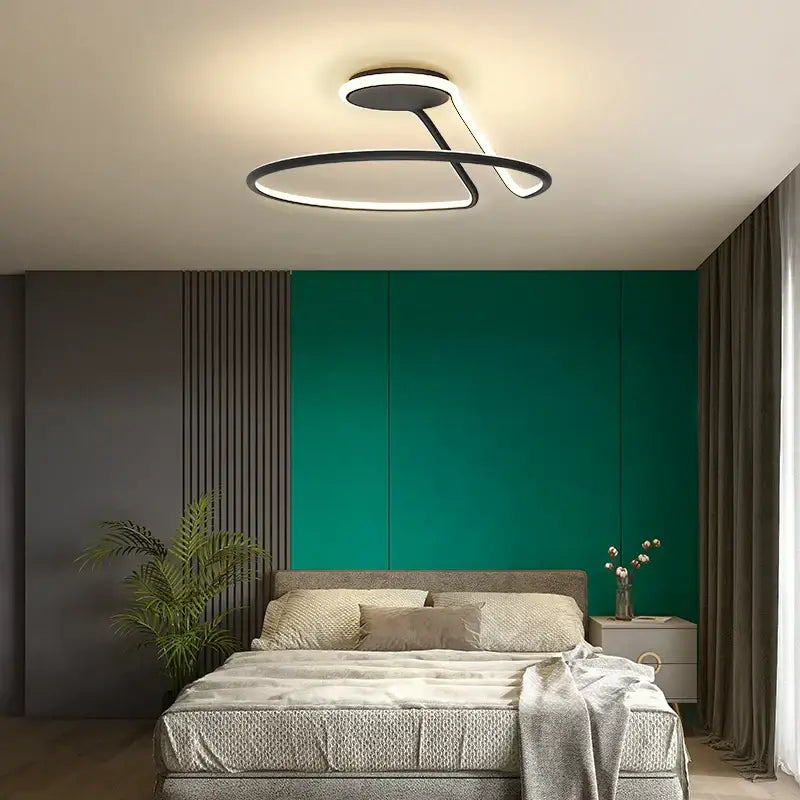 Modern black & white aluminum led chandelier bedroom light