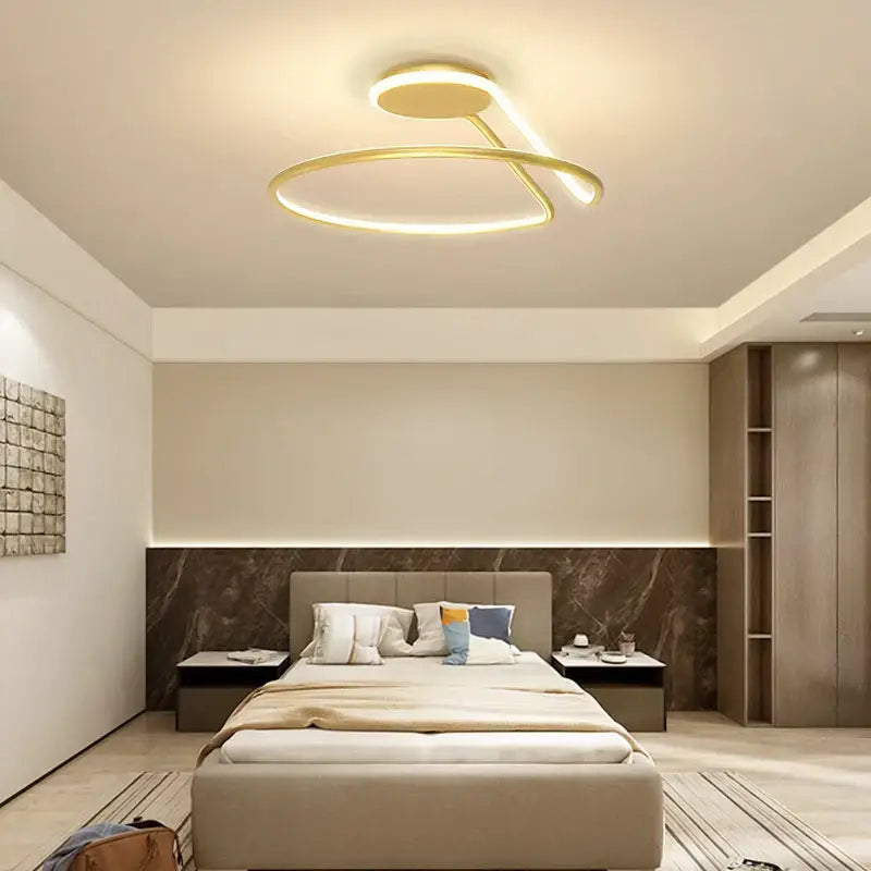 Modern black & white aluminum led chandelier bedroom light