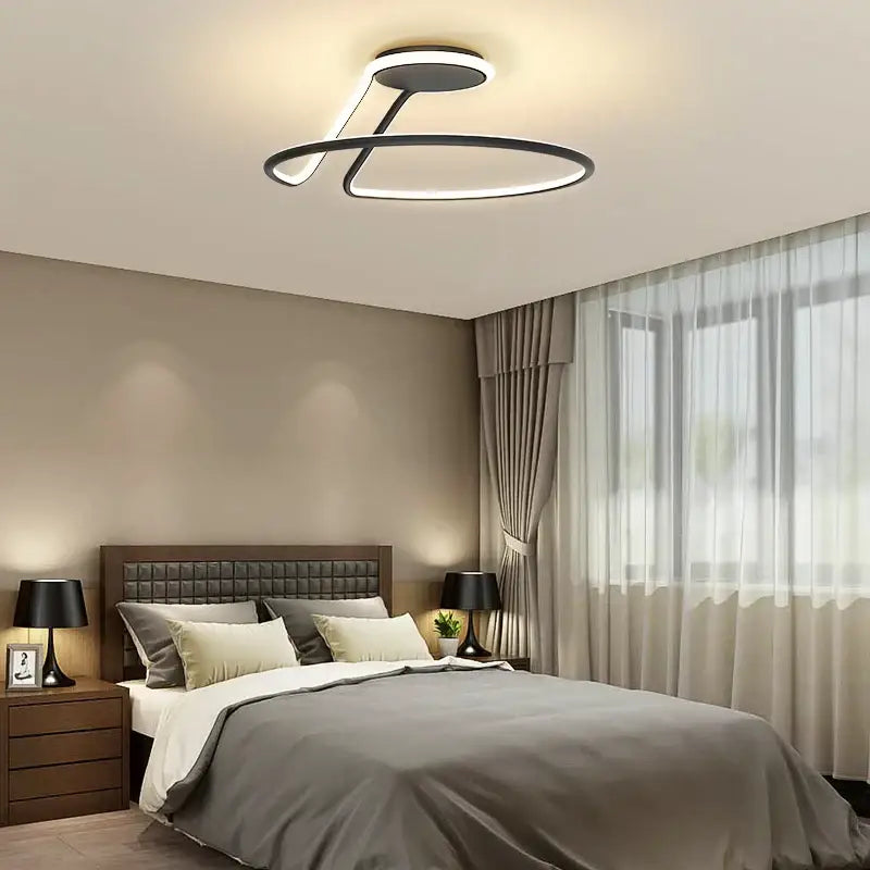 Modern black & white aluminum led chandelier bedroom light
