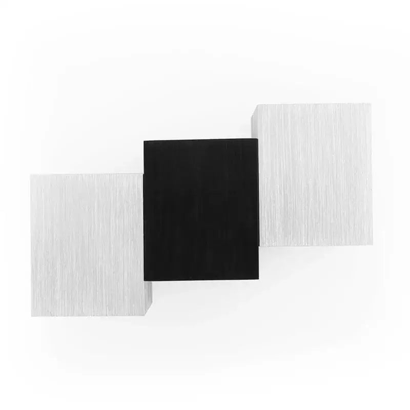 Modern black & silver geometric aluminum led wall lamp bedroom light