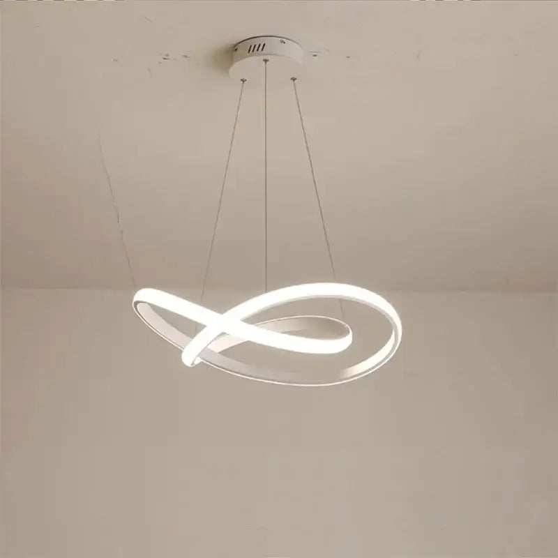 Modern black & white aluminum line pendant light for dining rooms