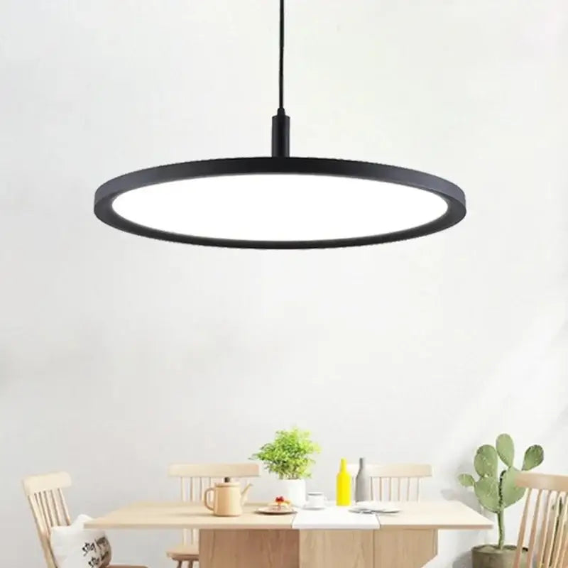 Minimalist black & white aluminum pendant light dining room led ring